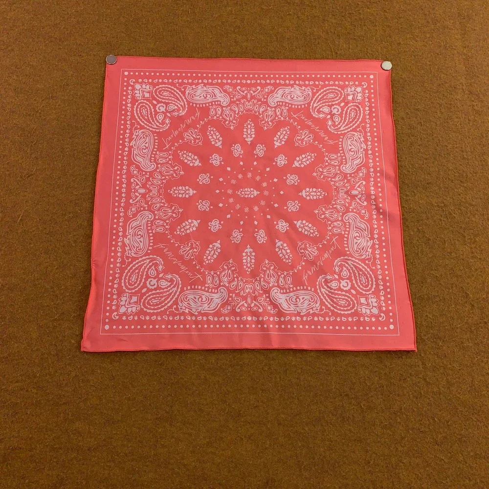 FP Movement Womens OS Pink Paisley Print Square Bandana Scarf